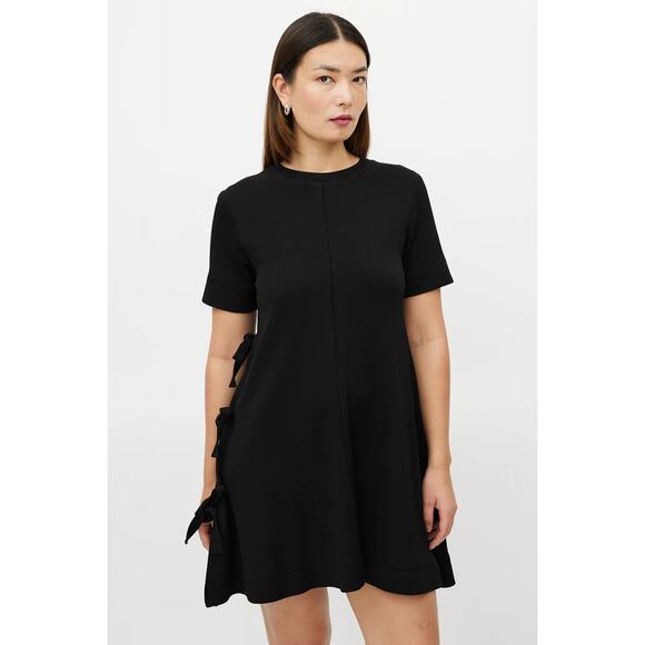 Proenza Schouler Dresses & Skirts - Proenzia Schouler Short Sleeve Side Bow Shift Dress Women's Size 0 Black Lined